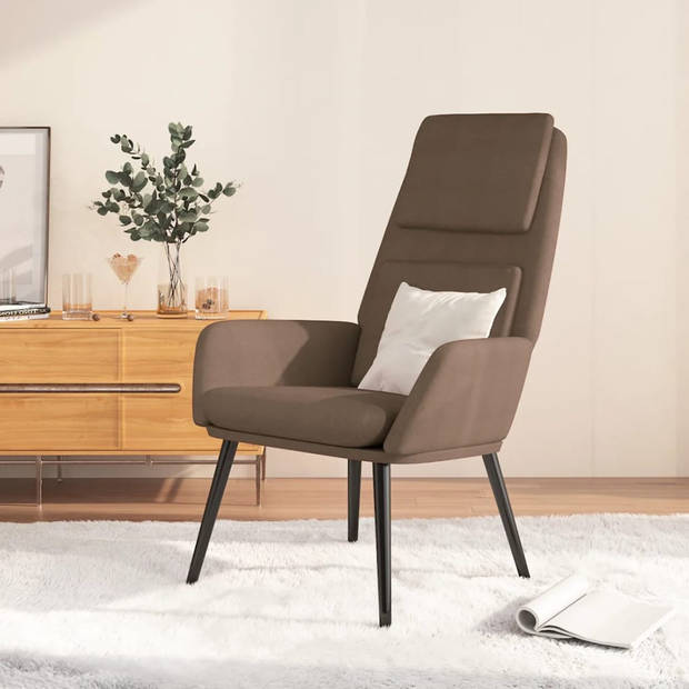 The Living Store Fauteuil - Dik gevoerd - Zacht stof - Metalen frame - Taupe - 100% polyester - 70x77x98cm