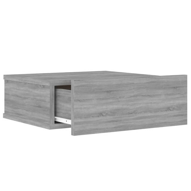 vidaXL Nachtkastjes 2 st zwevend 40x30x15 cm bewerkt hout grijs sonoma