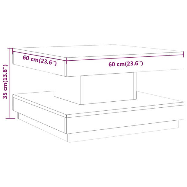 vidaXL Salontafel 60x60x35 cm MDF lichtbruin