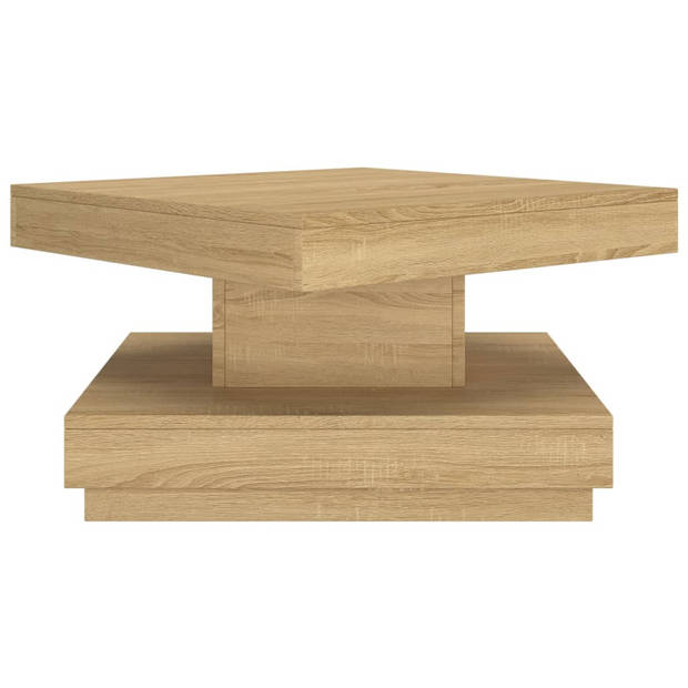 The Living Store Salontafel - Lichtbruin - 60 x 60 x 35 cm - MDF met fineer