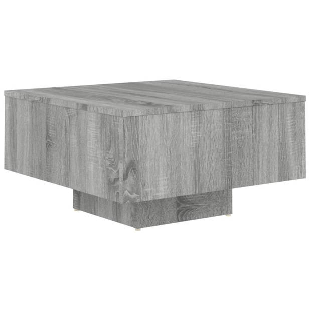 vidaXL Salontafel 60x60x31,5 cm bewerkt hout grijs sonoma eikenkleurig