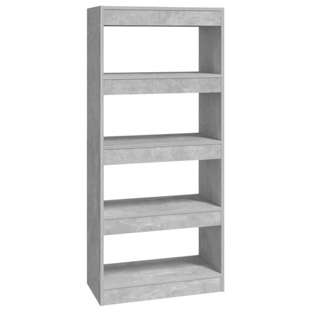 vidaXL Boekenkast/kamerscherm 60x30x135 cm bewerkt hout betongrijs