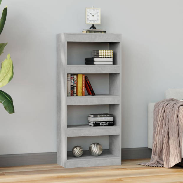 vidaXL Boekenkast/kamerscherm 60x30x135 cm bewerkt hout betongrijs