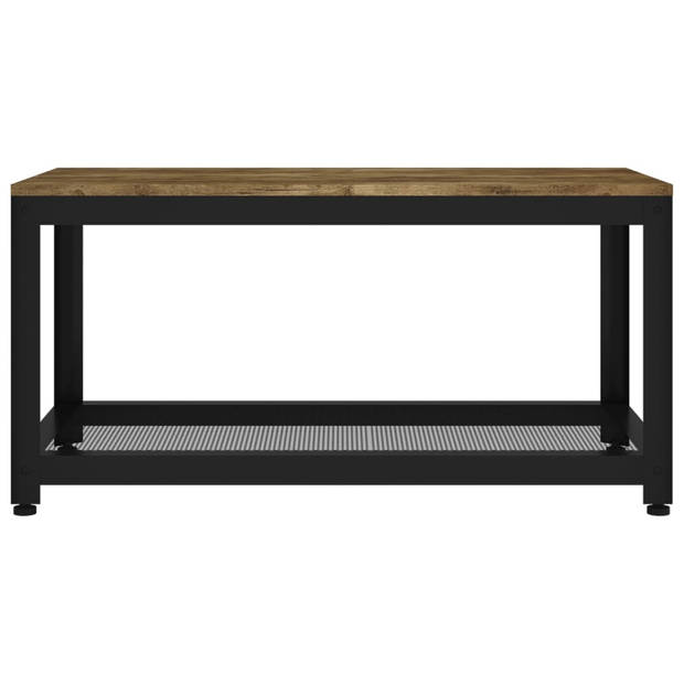 vidaXL Salontafel 90x45x45 cm MDF en ijzer donkerbruin en zwart