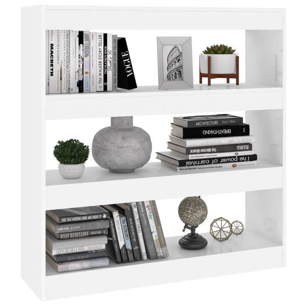 The Living Store Boekenkast Strak Klassiek - 100x30x103cm - Wit - Let op- Montage vereist