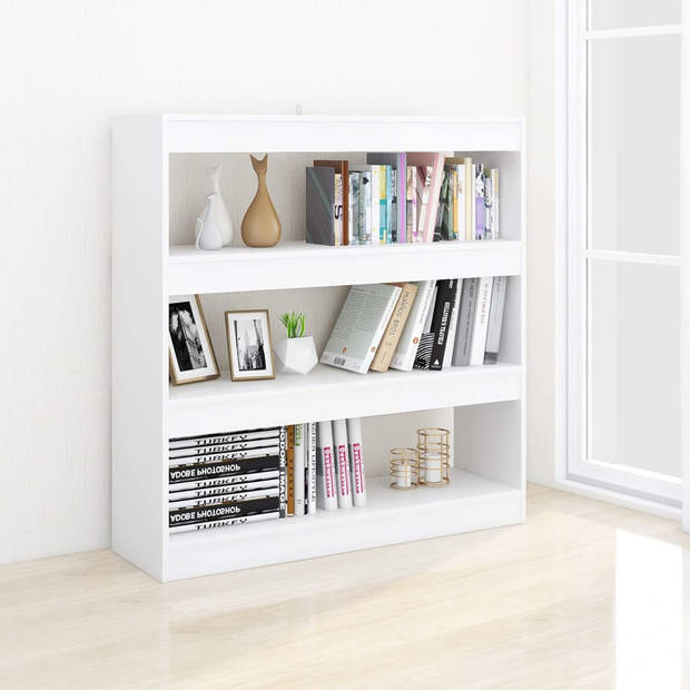 vidaXL Boekenkast/kamerscherm 100x30x103 cm wit