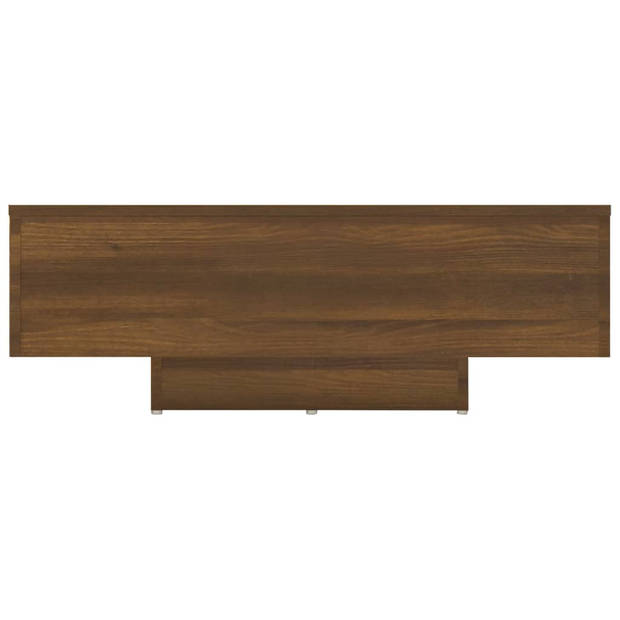The Living Store Salontafel Modern Bruineiken 85x55x31 cm - Bewerkt hout