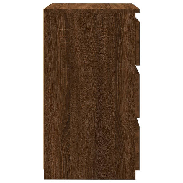 vidaXL Nachtkastjes 2 st 40x35x62,5 cm bewerkt hout bruin eikenkleur