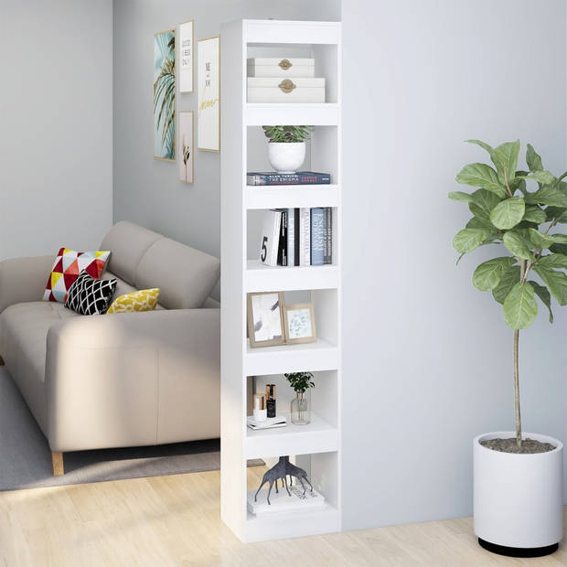 The Living Store Boekenkast - Wit - 40x30x198 cm - Bewerkt hout