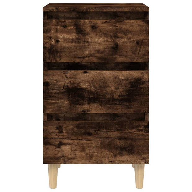 The Living Store Bedkastje - Scandinavische stijl - 3 lades - Gerookt eiken - 40x35x69cm