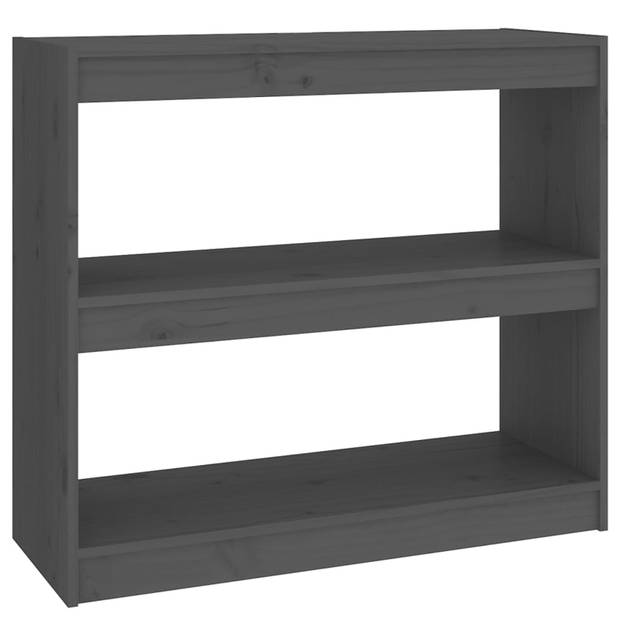 vidaXL Boekenkast/kamerscherm 80x30x135,5 cm massief grenenhout grijs