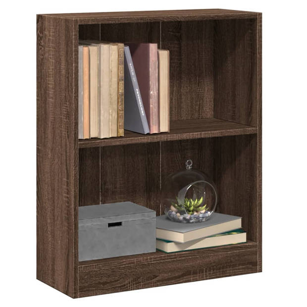 vidaXL Boekenkast 60x24x76 cm bewerkt hout bruin eikenkleur