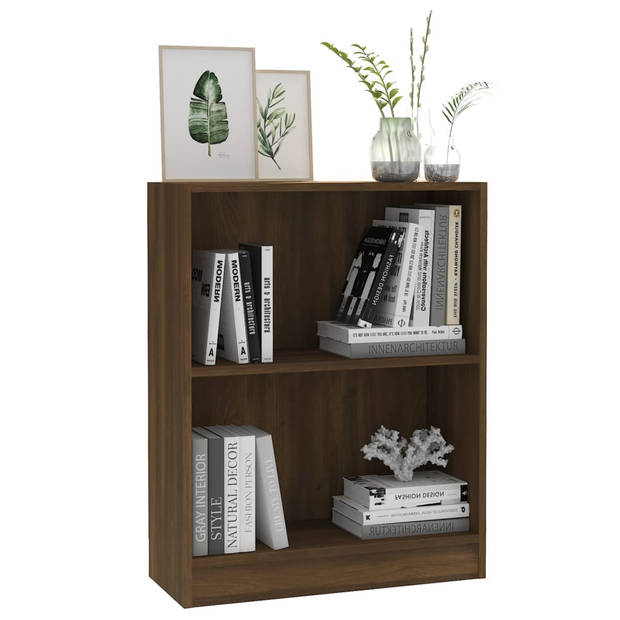 vidaXL Boekenkast 60x24x76 cm bewerkt hout bruin eikenkleur