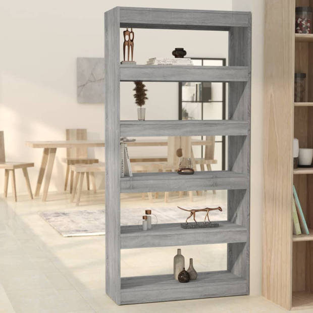 vidaXL Boekenkast/kamerscherm 80x30x166 cm bewerkt hout grijs sonoma