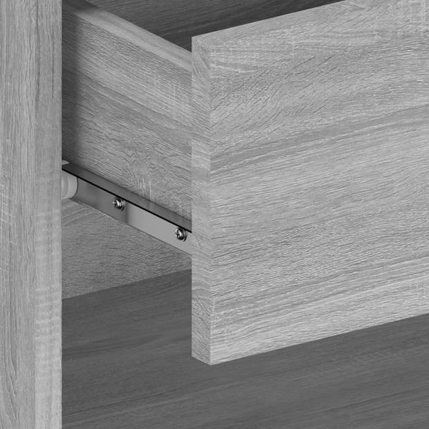 The Living Store Wandnachtkastjes - Grijs Sonoma Eiken - 46x29.5x30 cm - Bewerkt hout