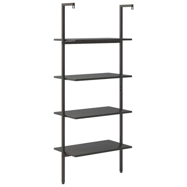 vidaXL Ladderrek met 4 schappen 64x35x152,5 cm zwart