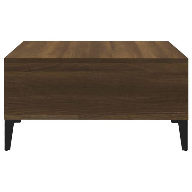 The Living Store salontafel Modern - bruineiken - 60 x 60 x 30 cm - opbergshelves