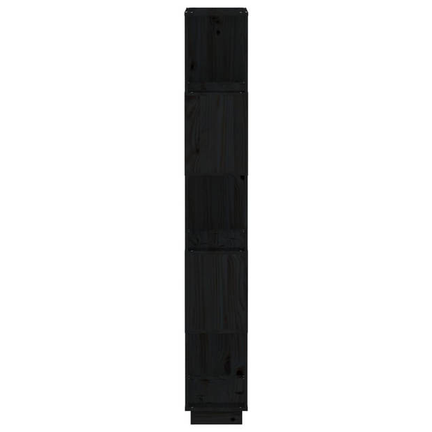 vidaXL Boekenkast/kamerscherm 80x25x163,5 cm massief grenenhout zwart