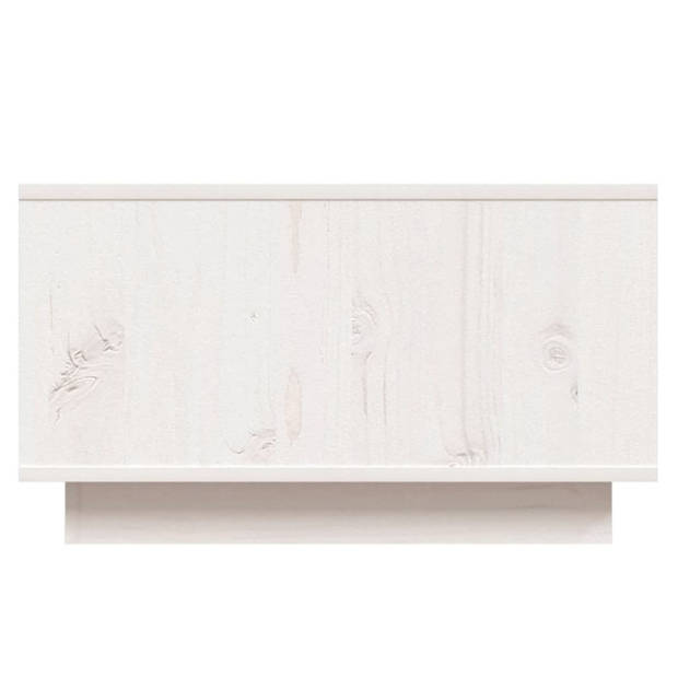 vidaXL Salontafel 55x56x32 cm massief grenenhout wit