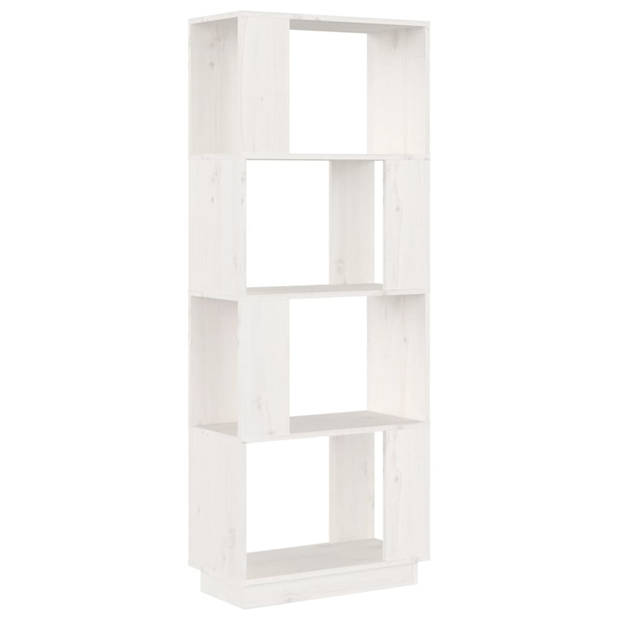 vidaXL Boekenkast/kamerscherm 51x25x132 cm massief grenenhout wit