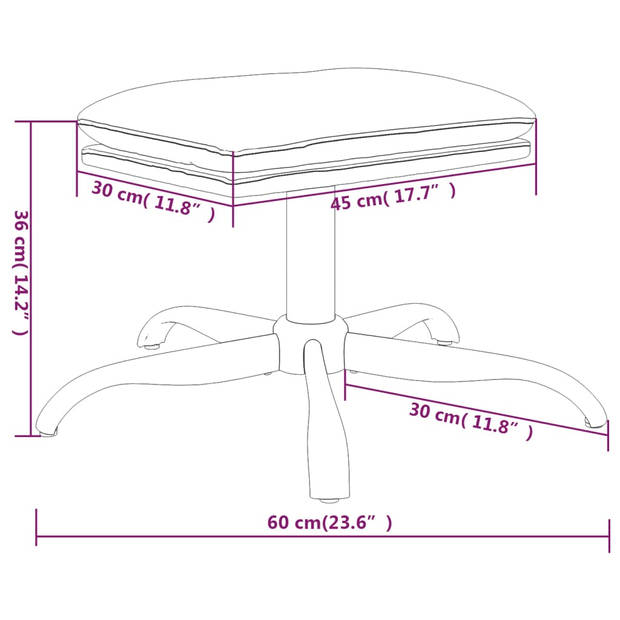 vidaXL Voetenbank 60x60x36 cm fluweel mosterdgeel