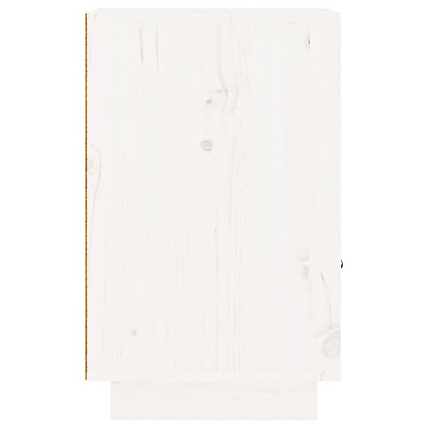 vidaXL Nachtkastjes 2 st 40x34x55 cm massief grenenhout wit