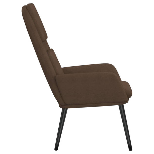 The Living Store Fauteuil Relaxstoel - Bruin - 70 x 77 x 98 cm - Dik gevoerd - Zacht aanvoelende stof