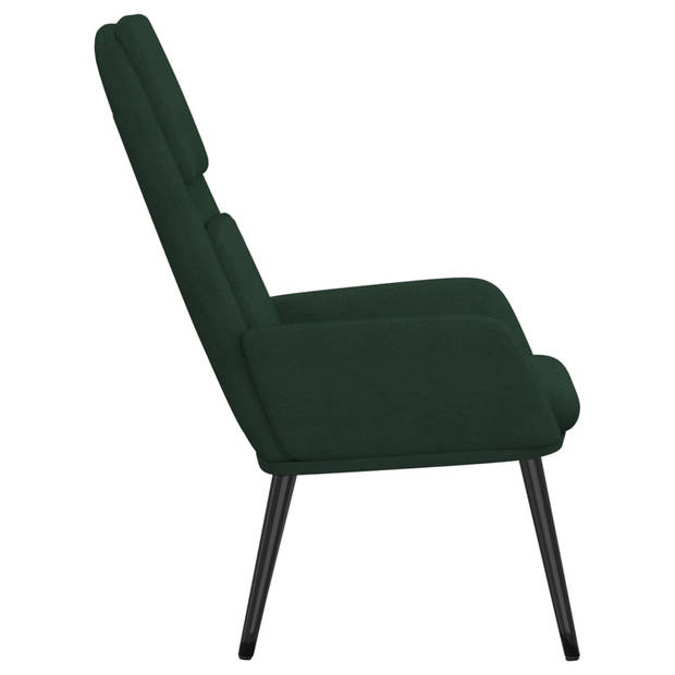 The Living Store Fauteuil Relaxstoel - Donkergroen - 70 x 77 x 98 cm - Met Armleuningen