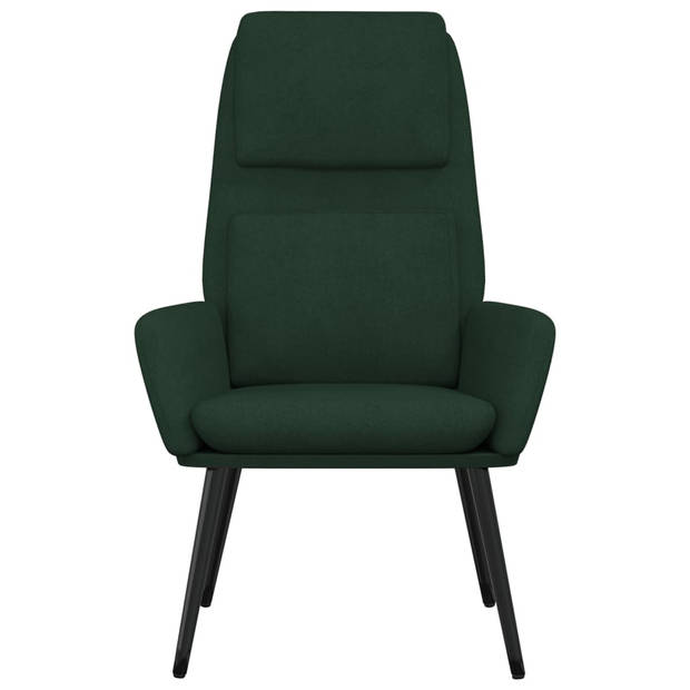 The Living Store Fauteuil Relaxstoel - Donkergroen - 70 x 77 x 98 cm - Met Armleuningen