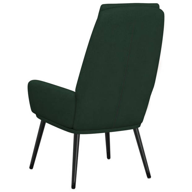 The Living Store Fauteuil Relaxstoel - Donkergroen - 70 x 77 x 98 cm - Met Armleuningen