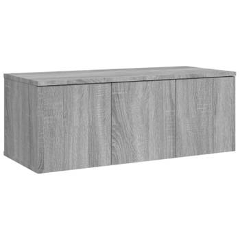 vidaXL Tv-meubel 80x34x30 cm bewerkt hout grijs sonoma eikenkleurig