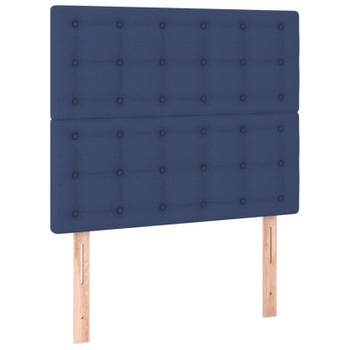 vidaXL Hoofdborden 2 st 80x5x78/88 cm stof blauw