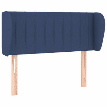 vidaXL Hoofdbord met randen 93x23x78/88 cm stof blauw