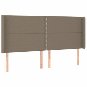 vidaXL Hoofdbord met randen 183x16x118/128 cm stof taupe