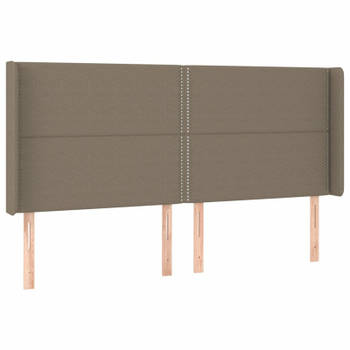 vidaXL Hoofdbord met randen 203x16x118/128 cm stof taupe