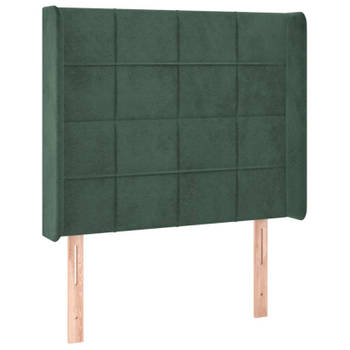 vidaXL Hoofdbord met randen 83x16x118/128 cm fluweel groen