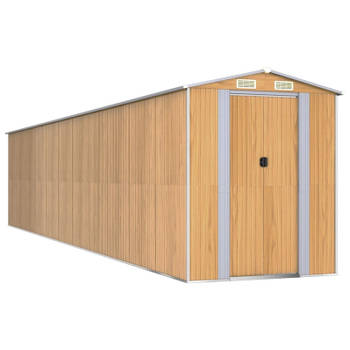 vidaXL Tuinschuur 192x938x223 cm gegalvaniseerd staal lichtbruin