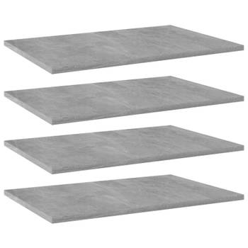 vidaXL Wandschappen 4 st 60x40x1,5 cm bewerkt hout betongrijs