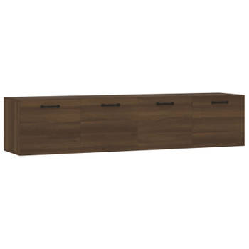 vidaXL Wandkasten 2 st 60x36,5x35 cm bewerkt hout bruin eikenkleur