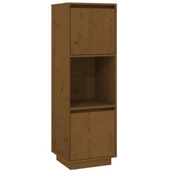 vidaXL Hoge kast 38x35x117 cm massief grenenhout honingbruin