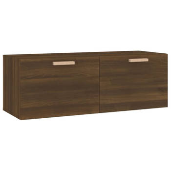 vidaXL Wandkast 100x36,5x35 cm bewerkt hout bruin eikenkleur