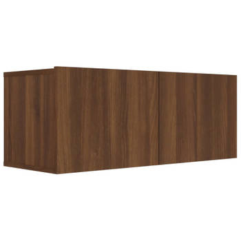 vidaXL Tv-meubel 80x30x30 cm bewerkt hout bruin eikenkleur