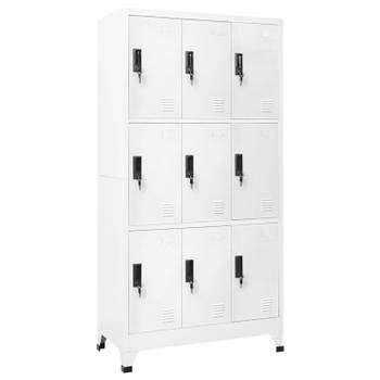 vidaXL Lockerkast 90x45x180 cm staal wit