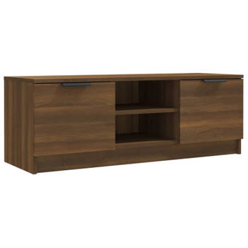 vidaXL Tv-meubel 102x35x36,5 cm bewerkt hout bruin eikenkleur