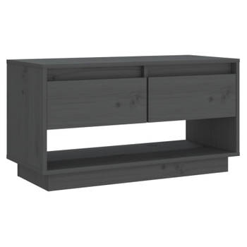 vidaXL Tv-meubel 74x34x40 cm massief grenenhout grijs