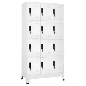 vidaXL Lockerkast 90x45x180 cm staal wit