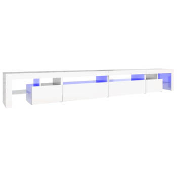 vidaXL Tv-meubel met LED-verlichting 290x36,5x40 cm hoogglans wit