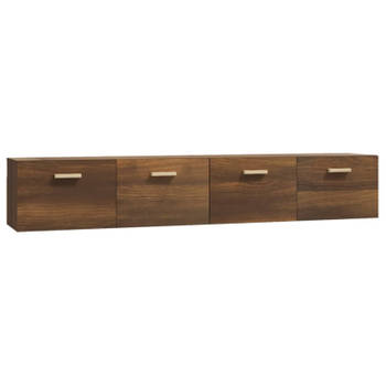 vidaXL Wandkasten 2 st 100x36,5x35 cm bewerkt hout bruin eikenkleur