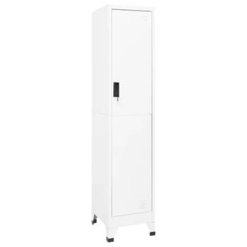 vidaXL Lockerkast 38x45x180 cm staal wit