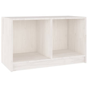 vidaXL Tv-meubel 70x33x42 cm massief grenenhout wit